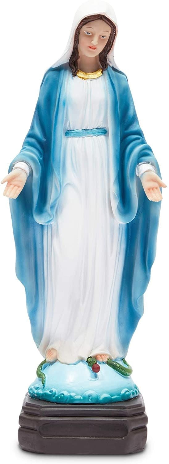 Juvale Religious Statue, Our Lady of Miracles Figurine, Christian Decor (12 Inches)