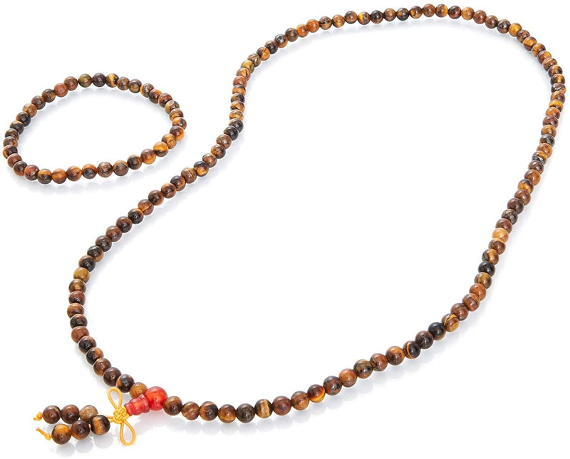 Tiger Eye Stone Bracelet and Necklace 2 Piece Set