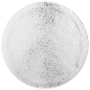 Professional Smooth Round Cake Drums, Silver Foil Wrapping (10 in, 12 Pack)