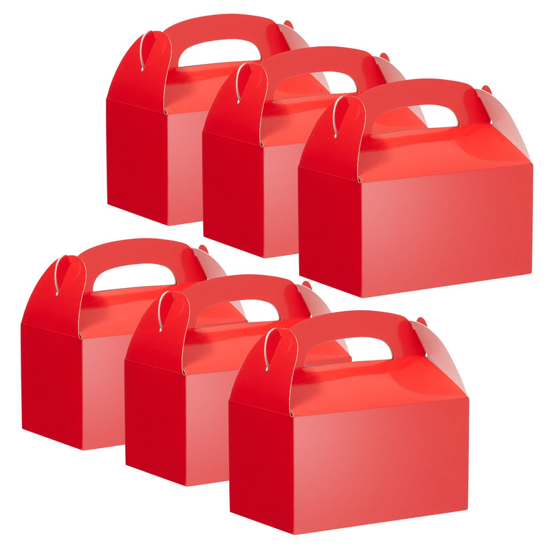 24-Pack Treat Boxes - Candy Gable Boxes for Party Favors, Birthday, Wedding, Baby Shower (Red, 6.2x3.5x3.6 In)