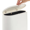 Juvale 10L / 2.6 Gallon Small Bathroom Trash Can with Lid - Narrow Bin for Kitchen (White)