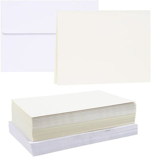 50-Piece 230gsm Half Fold Blank Greeting Card Paper with Envelopes, 7 x 5 in Folded