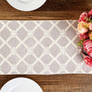 Juvale Woven Table Runner with Tassels, Trellis Embroidered (Silver, 12 x 72 in)