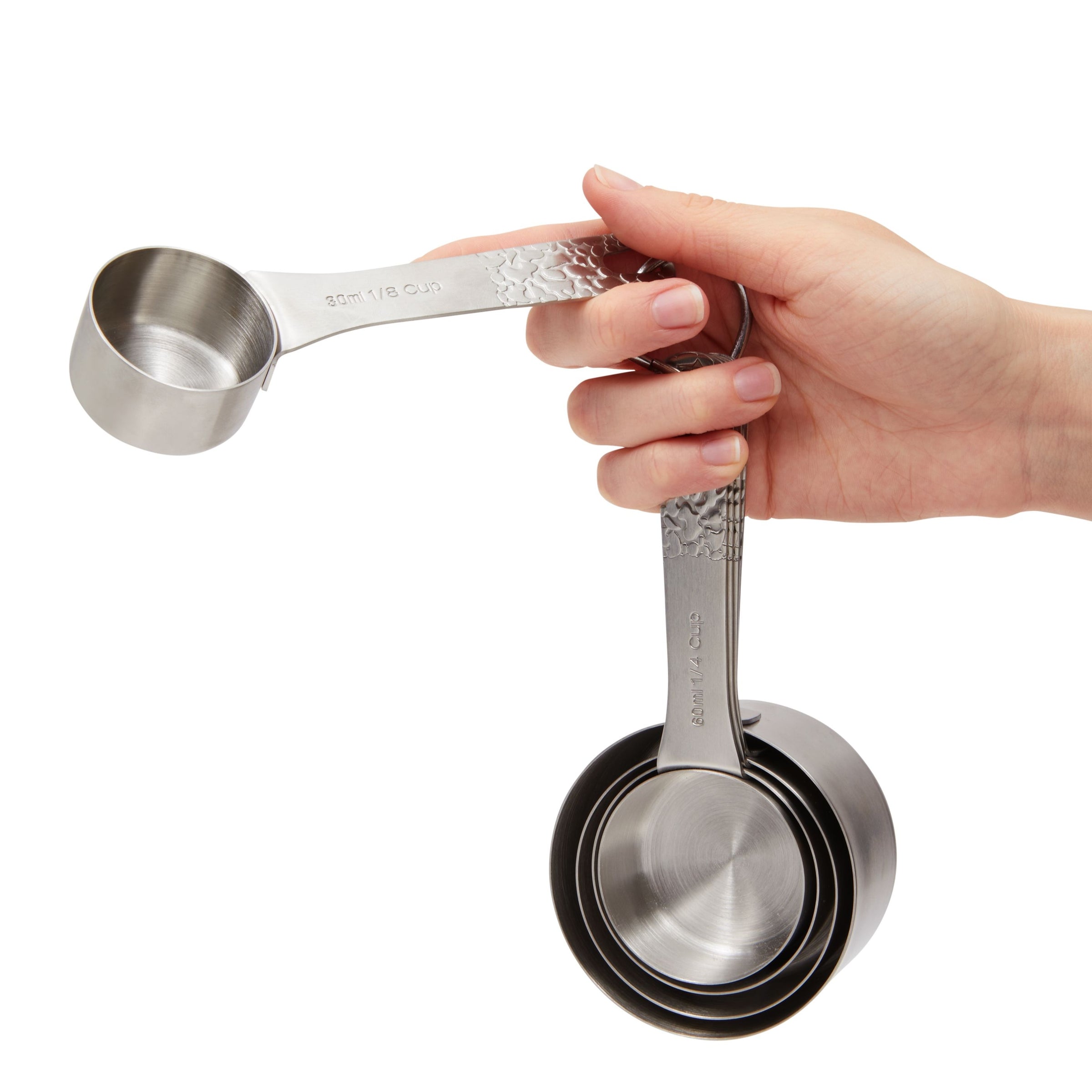 Stainless Steel Measuring Cup and Spoon Set, US and Metric