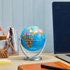 Small Spinning World Globe with Stand for Office Desktop, Classroom (4 Inches)