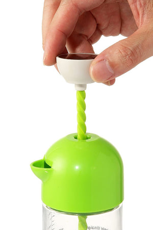 Salad Dressing Dispenser Bottle and Mixer for Healthy, Organic Salad Dressings, Olive Oil, Condiments -13.5 Oz. - Green