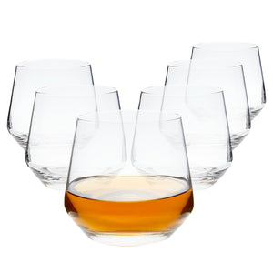 13oz Whiskey Glasses, Double Old Fashioned Glasses for Scotch, Bourbon, Cocktails (Set of 6)