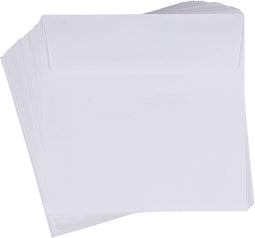 Juvale 60-Pack White Square Envelopes - 5.5 x 5.5 Square Flap Envelopes for Invitations, Announcements, Photos, Weddings, & Thank You Notes, 120GSM Paper