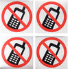 No Cell Phone Use Sign, Self-Adhesive (5.5 x 5.5 In, 4 Pack)