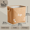 Foldable Dog Toy Basket, Pet Accessories Storage Bin (15x12x14 in)