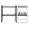 2 Pack Black Kitchen Cabinet Shelf Organizers, Stackable Shelves for Kitchen Storage, Metal Riser for Plates (13 x 8 x 9 In)