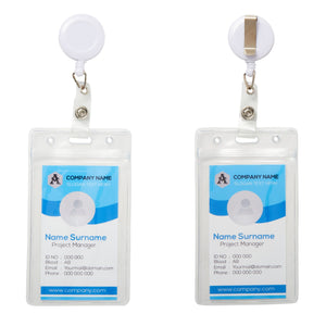 100 Pack Retractable Badge Reel, ID Holders for Nurses and Teachers, Office Supplies, White (26.5 In)