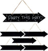 Hanging Chalkboard Signs, Right Arrow Design (13.25 x 3.5 Inches, 6 Pack)