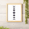 Moon Phases Wall Décor, Modern Framed Art (10 x 11.8 Inches)