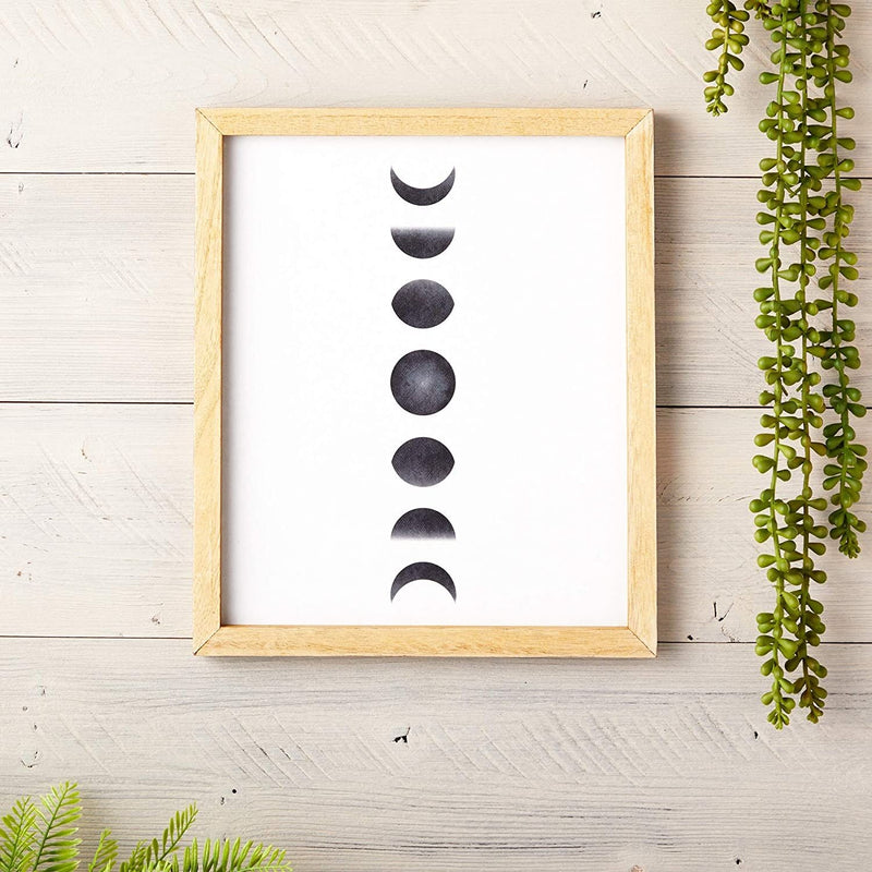 Moon Phases Wall Décor, Modern Framed Art (10 x 11.8 Inches)