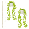 2 Pack Artificial Eucalyptus, Fake Hanging Plants with Macrame Hanger and White Ceramic Pot for Home Decor (31 In)