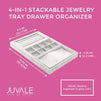 4 in 1 Draw Organizer Stackable Jewelry Organizer Tray (13.75x9.5x1.25 in)