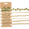 Natural Jute Rope Twine Strings for Crafts, Burlap Ribbon (6 Styles, Brown, 1 Yard)