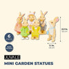 Mini Bunny Statues for Easter, Garden Decorations (2.2 Inches, 6 Pack)