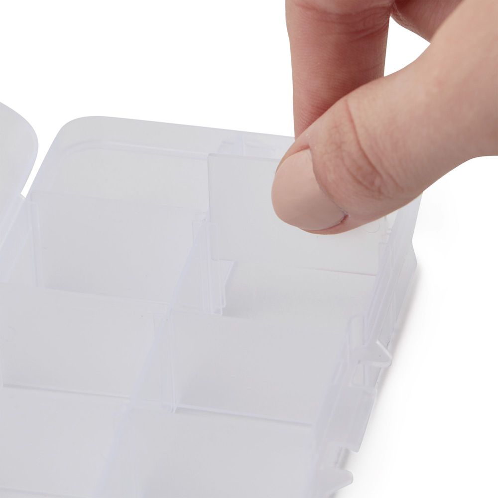 10 Grid Clear Jewelry Box, Adjustable Plastic Bead Storage