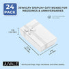 Jewelry Display Gift Boxes for Weddings & Anniversaries (2 x 3.2 in, Silver, Paper, 24 Pack)