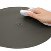 Set of 6 Gray Faux Leather Round Placemats with Matching Coasters - Circle Table Mats for Dining Room, Kitchen (12 pcs, 13.4 Inch)