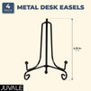 Juvale Metal Easel, Iron Display Stand for Desk or Tabletop (5 Inches, 4-Pack)