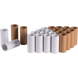 White and Brown Cardboard Tubes for Crafts, DIY Craft Paper Roll (1.6 x 3.9 in, 24 Pk)