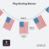 American Flag Banner Bunting, Patriotic 4th of July Decorations (25 Ft, 2 Pack)