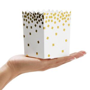 60 Pack Mini Popcorn Boxes for Party, Gold Popcorn Containers for Movie Night Decorations (3 x 4 In)