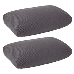 2 Pack Stretch Outdoor Cushion Covers for Patio Furniture and Sofas, Reversible (Medium, Grey)