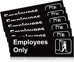 6 Pack Employees Only Aluminum Durable Sign 9" x 3" for Business Office Restaurant