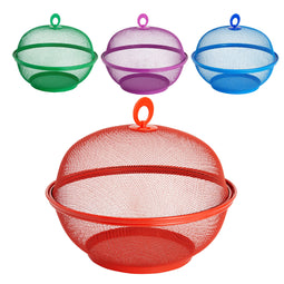 Mesh Wire Fruit Basket with Lid for Vegetables, Fruits, Gifts, House Warming, Home, Restaurants, 4 Colors