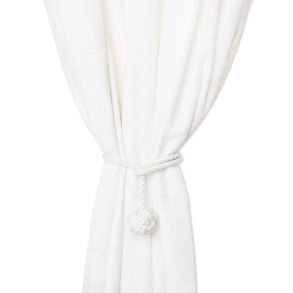 2-Pack White Cotton Window Curtain Tiebacks Tie Back, 20" Holdbacks Rope for Drapes