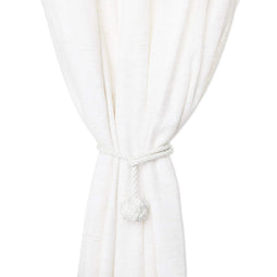 2-Pack White Cotton Window Curtain Tiebacks Tie Back, 20" Holdbacks Rope for Drapes
