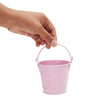 6 Pack Pink Mini Galvanized Buckets with Handles for Party Favors, Wedding Decorations, Easter Centerpieces (3.5 x 3 In)