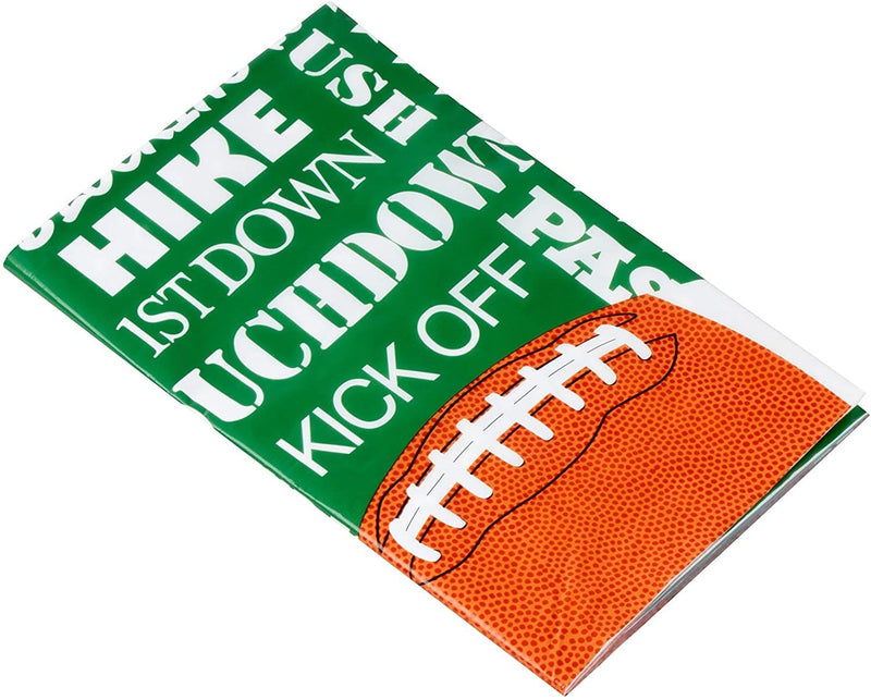 Football Plastic Tablecloth for Game Day Party (Green, 3 Pack)