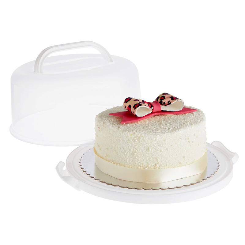 Rectangular cake carrier, Pavlova Model, Carry handle and lid included, Cream colour, Size: 38 x 28 x 13cm, Loyalty card