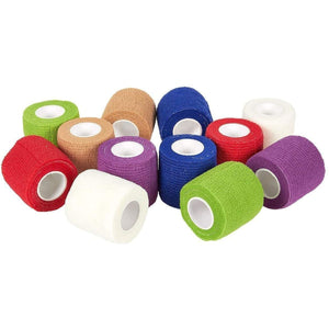 Self Adhesive Bandage Wrap, Cohesive Tape in 6 Colors (2 In x 6 Ft, 12 Pack)