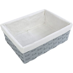Woven Wicker Baskets with Liners for Shelves, Storage, Organizing (Gray, 5 Piece)