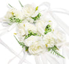 Bright Creations 6 Pack White Rose Wedding Wrist Corsage for Bridal and Bridesmaid