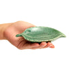 2-Pack Small Green Leaf-Shaped Trinket Tray, 5.3x3.6x0.8-Inch Ceramic Jewelry Dish