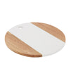 Round Marble and Wood Cutting Board, Cheese Charcuterie Serving Tray for Appetizers, Tapas, Meat, 11 Inches