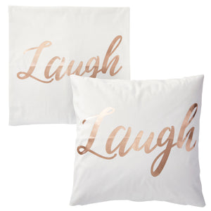 Set of 4 Rose Gold Throw Pillow Covers, Live Laugh Love Dream Decorative Cases for Home Decor, Living Room (20x20 In)