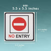 No Entry Signs - 4-Pack Metal No Trespass Signs, Aluminum Private Property Signs, Self-Adhesive, Ideal for Office, Retail, Restaurants, Indoors and Outdoors, 5.5 x 5.5 Inches