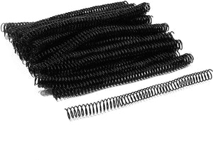 Black Spiral Binding Coils, Plastic Spines for 130 Sheets (12 in, 16mm, 4:1 Pitch, 100 Pack)