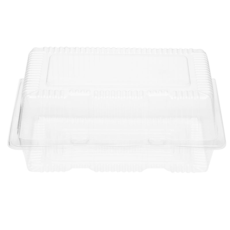 50 Pack Clear Disposable Food Containers with Hinged Lids, 9x6x4 Inch Plastic Take Out Boxes