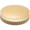 Gold Foil Round Cake Boards, 10 Inch Scalloped Dessert Base (12 Pack)