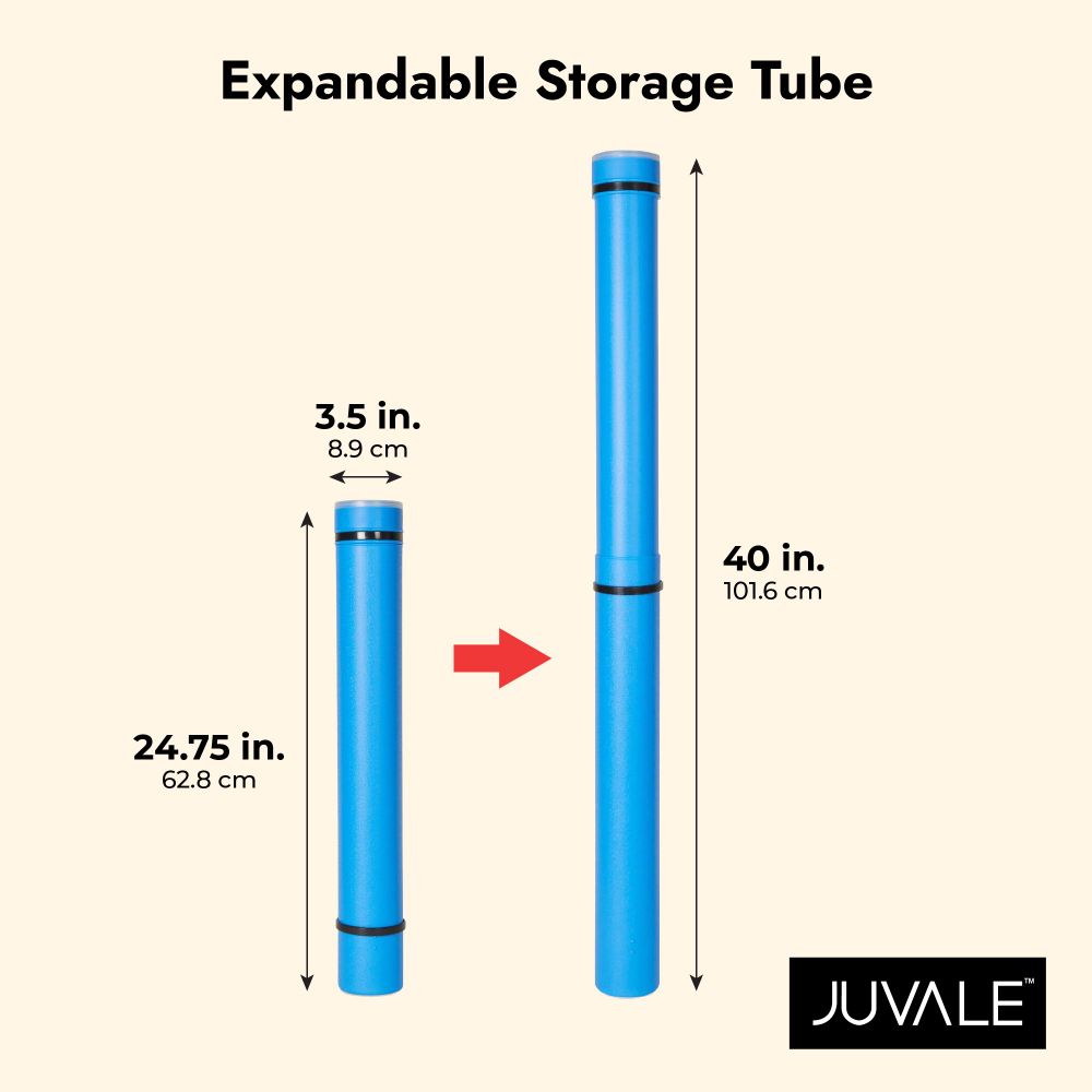 Juvale Plastic Storage Tube - Poster Tube with Strap, Documents blueprints Artwork Portfolio Plastic Tube Expandable Carrying Case - Blue, 40.25