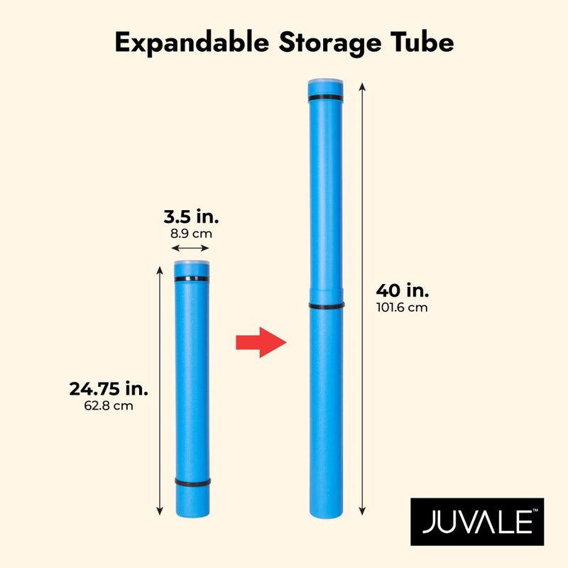 Juvale Plastic Storage Tube - Poster Tube with Strap, Documents blueprints Artwork Portfolio Plastic Tube Expandable Carrying Case - Blue, 40.25